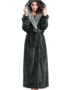 Peignoir femme polaire chaude OEKO-TEX STANDARD 100 pour l'hiver longue Robe de chambre