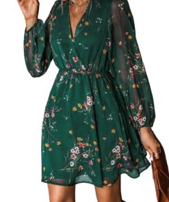 CUPSHE Robe d'automne en mousseline de soie pour femme, robe trapèze décontractée et moderne, idéale pour la rentrée, ro