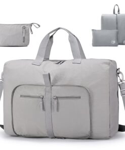 SPAHER Sac de Voyage Cabine 40L Imperméable Léger Pliable 55x35x20 pour Week-end Femme avec Trousse de Toilette