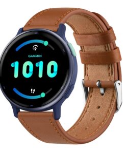 Bracelet en cuir compatible Garmin Vivoactive 5 - Durabilité et estilo pour vosactivités quotidiennes / Bracelet souple