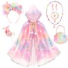 Hifot Princesse LED Cape Couronne Lumineuse Halloween Noël Carnaval Jeu d'habillage Cadeaux Enfant