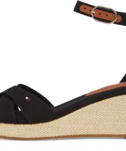 Tommy Hilfiger Femme Flag Criss-CROS Mid Wedge Espad Fw0fw08481 Espadrilles compensées pour femme en été à l'intérieur e