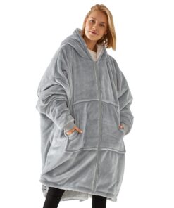 RITOSTA Sweat à Capuche Zippé Ultra Douce en Polaire Surdimensionnée Garder au Chaud Pyjama Adulte Unisexe Couverture à