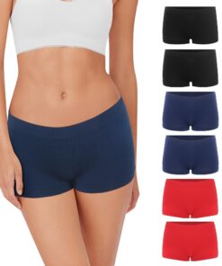 Boxer Femme Lakpoau Shorty Sans Couture Culottes Shorts Caleçon Lot de 6 Femme Sexe