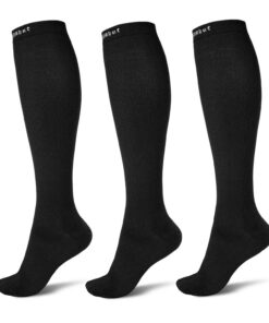 3 Paires de Bas de Contention Compression Socks 15-20mmHg Femme Homme pour Course à Pied Voyage Avion Infirmière