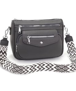Sac bandoulière YISUOHOOM femme multipoches avec 5 poches zippées et 7 compartiments pour femme Noir