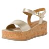 Tamaris Sandale à Talon Haute pour Femmes en État Large - EU 28 - Talons Plats en Cuir Poli