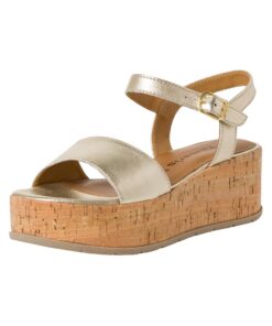 Tamaris Sandale à Talon Haute pour Femmes en État Large - EU 28 - Talons Plats en Cuir Poli
