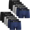 Fullluwaa Boxer Homme Coton Lot de 12 Noir Multicolore OEKO-TEX STANDARD 100