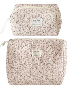 HTTDSLF Grande Trousse Maquillage Élégante Florale pour Femme Voyage