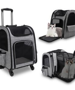 Sac à dos portable réglable pour chien, confortable et respirant pour 3-én-1 - Gris