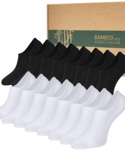 Caldodo Lot de 8 paires de chaussettes de sport respirantes en bambou pour homme et femme - Donner en cadeau - Sportifs