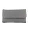 Flora & Co Portefeuille Femme Rabat Tout-en-Un Gris - Compagnon Zippé 3 Volets Grande Capacité - Mode Tendance - Porte-c