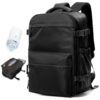 BOXSAM Sac à Dos de Voyage Compressible Noir - Homme Femme Unisexe - Rangement Léger pour Voyage - Étanche à Airbag Comp