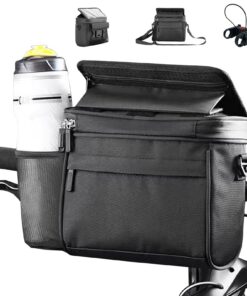 Hibisaws Sacoche Guidon Vélo avec Écran Tactile Réglable - Installation Rapide - Sac de Messager 4,8L (D47-1)