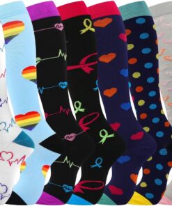 Chausettes de Compression pour Femmes et Hommes 20-30 mmhg Circulation Haute Soutien Course Cyclisme Noir Soutien Optima