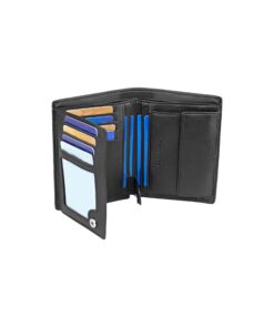 TRAVANDO Porte Monnaie "Chicago" Homme avec Blocage RFID - Porte-Monnaie Noir Classique, Porte-Cartes Format Portrait -