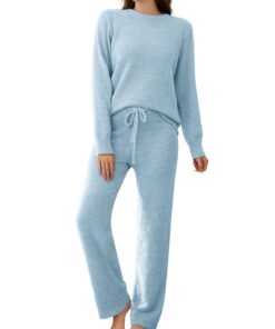 Pyjama Femme Hiver Doux Manche Longue Global Recycled Standard Ensembles de Pyjama Longue Chaud pour Femme Hiver Global