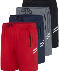 Real Essentials - Shorts de course à pied à séchage rapide pour homme | Maille | Poches zippées | Grandes tailles dispon