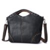 Le'aokuu Sacs à Main en Véritable Cuir Vintage pour Femmes, Messenger Sac Fourre-Tout Épaule Étui Cartable