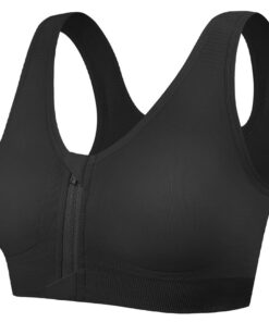 Tuopuda Soutien-Gorge de Sport pour Femme, Sans Bonnet avec Fermeture Éclair Avant et Plaquettes Amovibles, idéal pour G