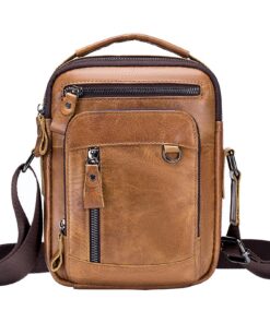 Sacs bandoulière hommes en cuir vérité MANNUOSI Loisir Mode Sac à main