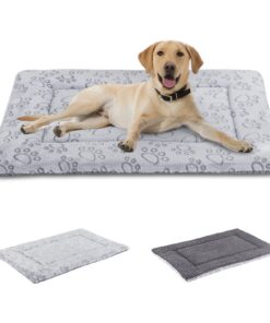 IEUUMLER Matelas Réversible pour Chien (Gris, 45 * 33cm) Matelas De Compagnie Facile à Transporter et Lavable