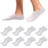 Solelya 8 paires chaussettes invisibles basses hommes et femmes 38-42 43-46, chaussettes respirantes courtes hommes blan