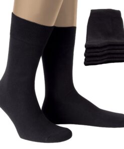 Chaussettes noires ALL ABOUT SOCKS pour hommes et femmes - Qualité Supérieure - Bas en coton - Lot de 10 - Fabricés en E
