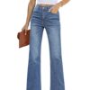 Roskiky Jean évasé pour femme taille haute jambes larges stretch tendance/moderne