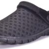 Eagsouni Chaussures de Jardin Respirant Perforés Sabots Mules pour Femmes et Hommes Réglage Facile Désacheminées