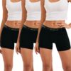 Boxer Femme Coton Stretch OEKO-TEX STANDARD 100 + Taille Basse + Lot de 3 Shorty Taille Basse Calecons Court avec Entrej