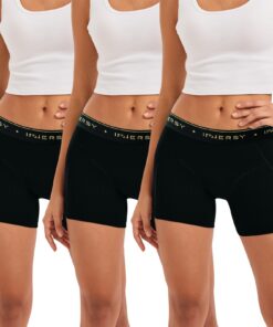 Boxer Femme Coton Stretch OEKO-TEX STANDARD 100 + Taille Basse + Lot de 3 Shorty Taille Basse Calecons Court avec Entrej