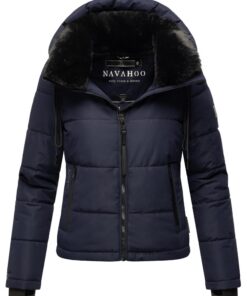 Veste d'hiver matelassée Navahoo chaude pour femme avec capuche amovible et col en fourrure synthétique - amoureuse - XI