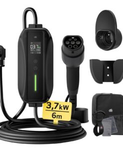 Chargeur Voiture Electrique 3,68kW 6m 6/8/10/13/16A Type 2 Récharge Contrôlable Affichage Numérique Compatible Tesla Mod