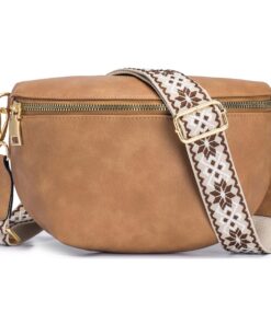 Sac à Bandoulière Tendance en Cuir PU Végétalien pour Femme - Grande CapacitéBanane Reglable et Amovible