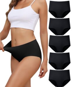 Levao Culottes Femme sans Couture Taille Haute Lot de 5 Confort Bikini S-XL Levao Culottes Femme sans Couture Taille Hau