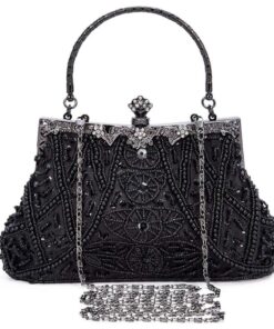 BAIGIO pochette de soirée vintage 1920 pour femmes élégante avec perles pour mariage et banquet