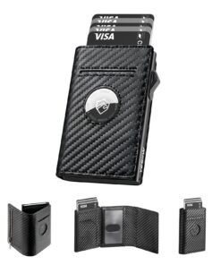Porte Carte Airtag avec Blocage RFID, Pop up Portefeuille Homme pour 7+ Cartes & 10+ Billets - Fermeture Magnétique, Pro