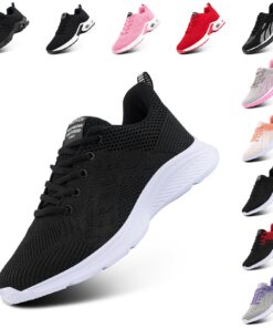 Hitmars Chaussures de Course Respirante Légères Fitness Confortables Noir Rose Rouge Orange Violet Femme EU 36-42