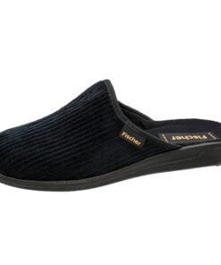 Fischer Pantoufles pour Hommes Fischer 204230 - Chaudes et Confortables - Idéales pour l'Hiver - Taille Élargie - Tissu