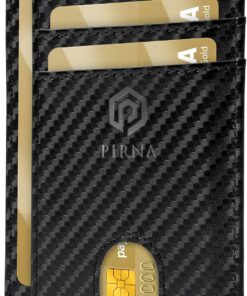 PIRNA Porte-Carte Bancaire Fin et Petit pour Hommes et Femmes avec Pochette d'Argent & Boîte-Cadeau