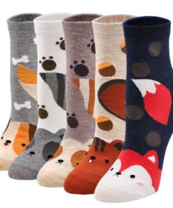 Chaussettes Fantaisie PUTUO Femme Animaux en Coton, Socquettes Doux EU 37-43 OEKO-TEX