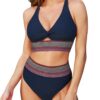 CUPSHE Bikini Haut de bain deux pièces pour femme - Taille haute avec trou de serrure - Élégant et confortable