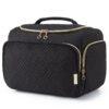 Bagsmart Trousse de Voyage Femmes,Noir,Taille L, Grande Capacité, Imperméable, Poignée,Vanity Femmes, Accessoires de Voy