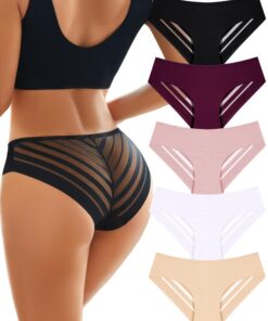 "5 pièces Culotte Sans Couture Femme Lingerie en Dentelle Sexy Multipack S-XL"