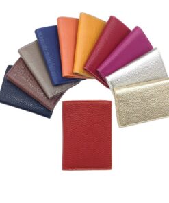 LOLUNA Porte-Cartes en Cuir Rouge pour Billets, Carte de Crédit, Visites et Fidélités Homme et Femme