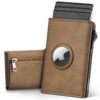 YESIIW Porte Carte Airtag Grande Capacité Pop up Homme Protection RFID Fermeture Magnétique