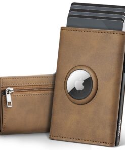 Porte Carte Airtag Homme Grande Capacité avec Protection RFID et Fermeture Magnétique – Portefeuille Pop Up à 6 Fentes p