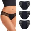 Feel Natural Pack 3 Culottes Menstruelles Plumetis - Hygiène Confort Femme - Protection Absorbante - Sous-Vêtement Discr